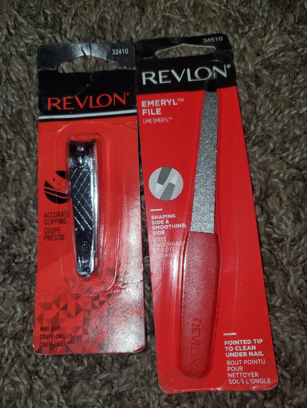 Revlon Red Emery Nail File and Metal Nail Clipper